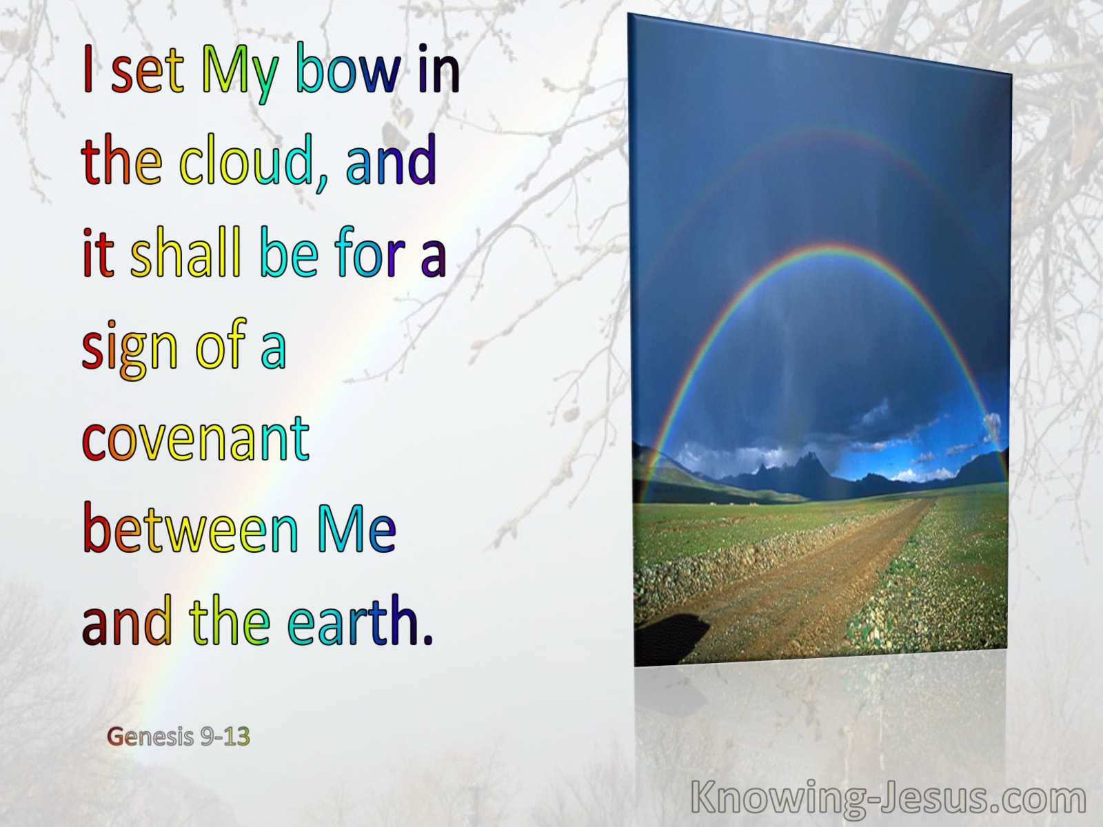 Genesis 9:13 I Do Set My Bow In The Cloud (blue)